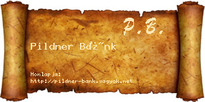 Pildner Bánk névjegykártya